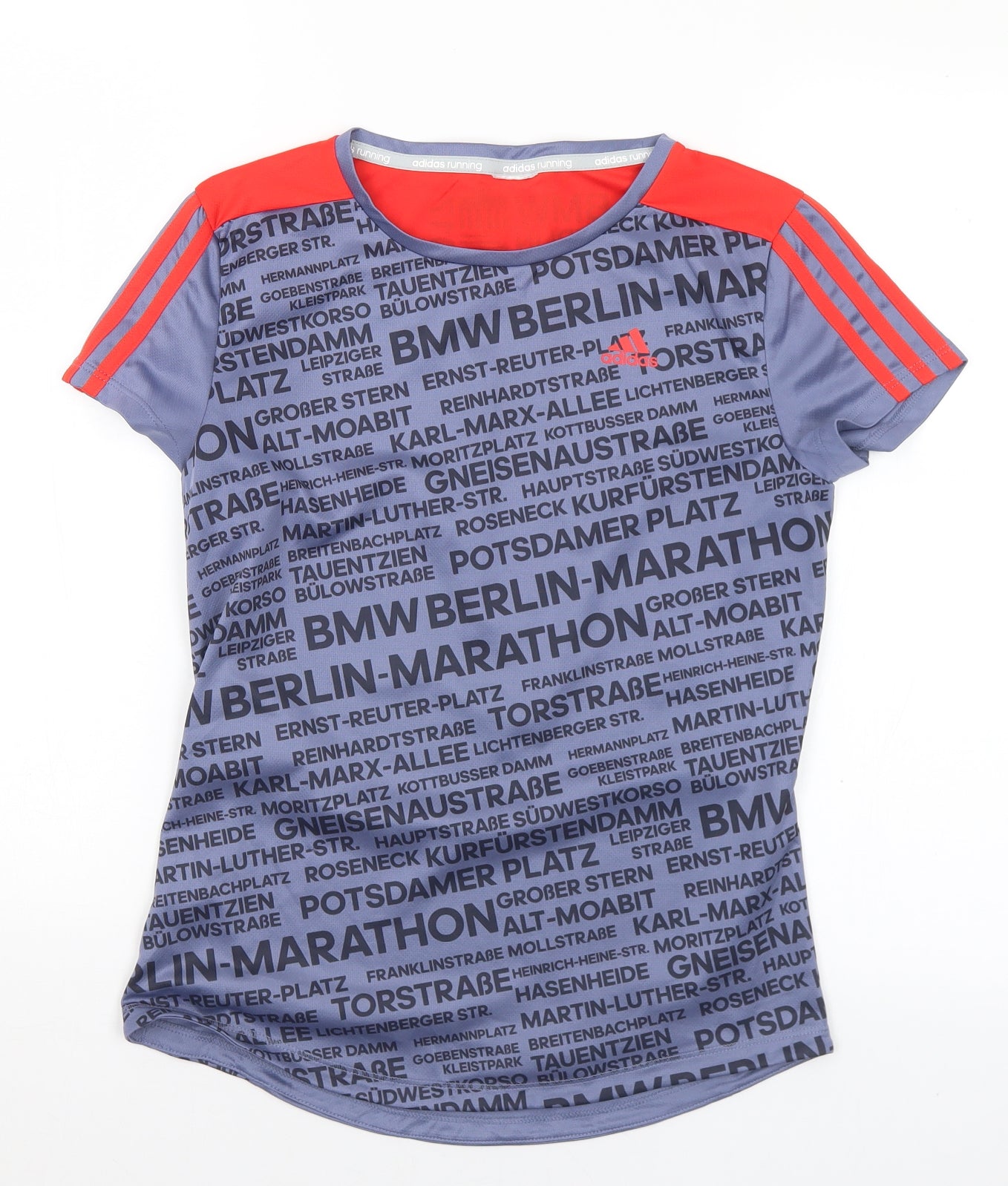 adidas Womens Multicoloured Geometric Polyester Basic T-Shirt Size S Round Neck - Logo