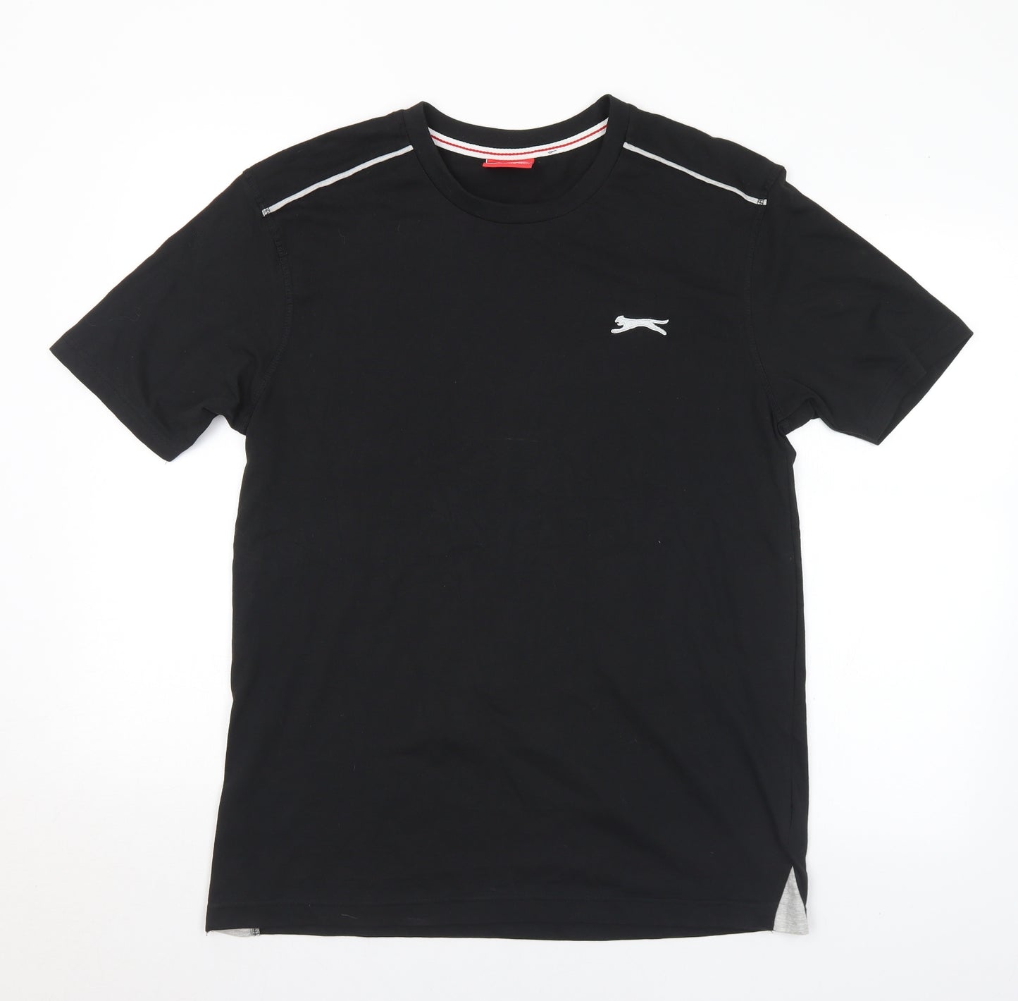 Slazenger Mens Black Cotton T-Shirt Size M Crew Neck