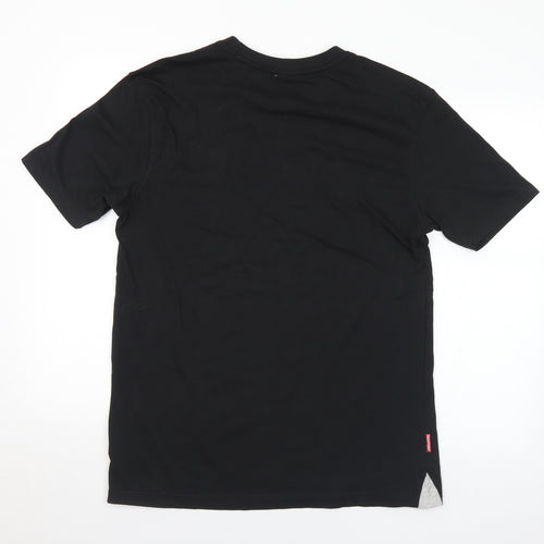 Slazenger Mens Black Cotton T-Shirt Size M Crew Neck