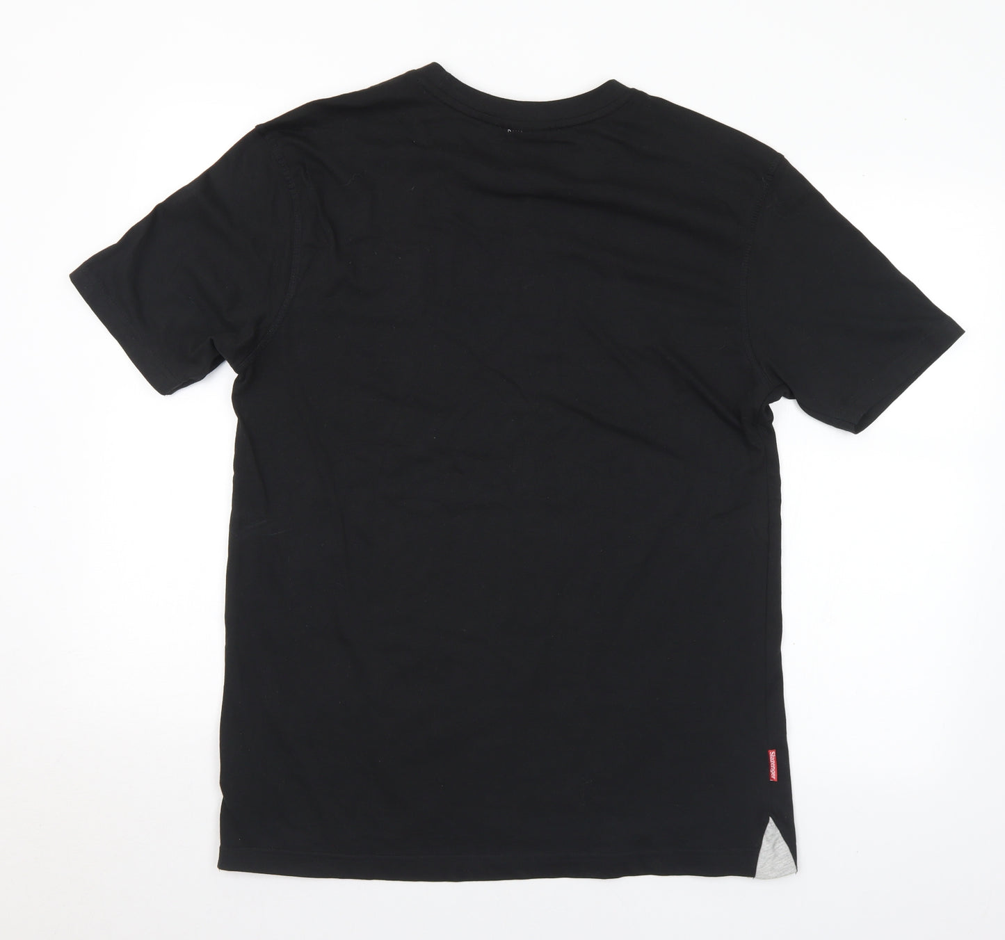 Slazenger Mens Black Cotton T-Shirt Size M Crew Neck