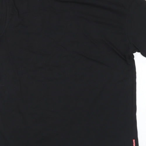 Slazenger Mens Black Cotton T-Shirt Size M Crew Neck