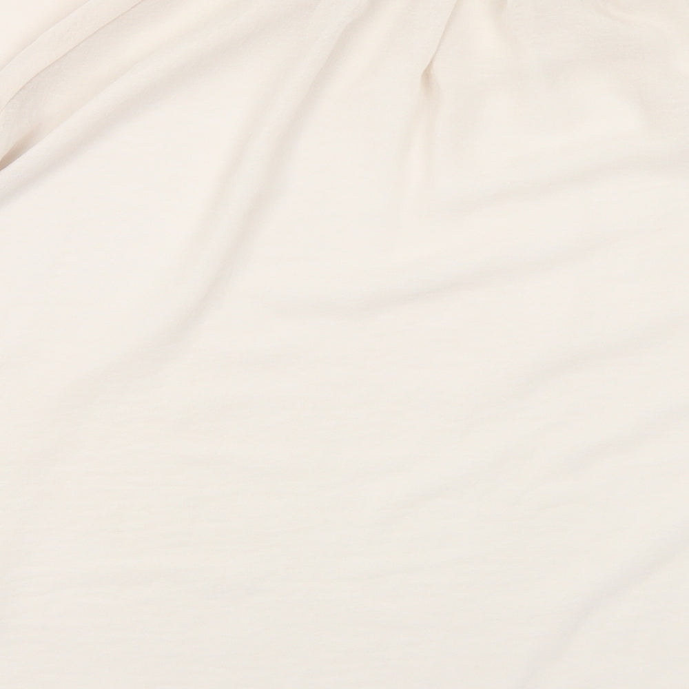 Dorothy Perkins Womens Beige Polyester Basic Blouse Size 14 Round Neck