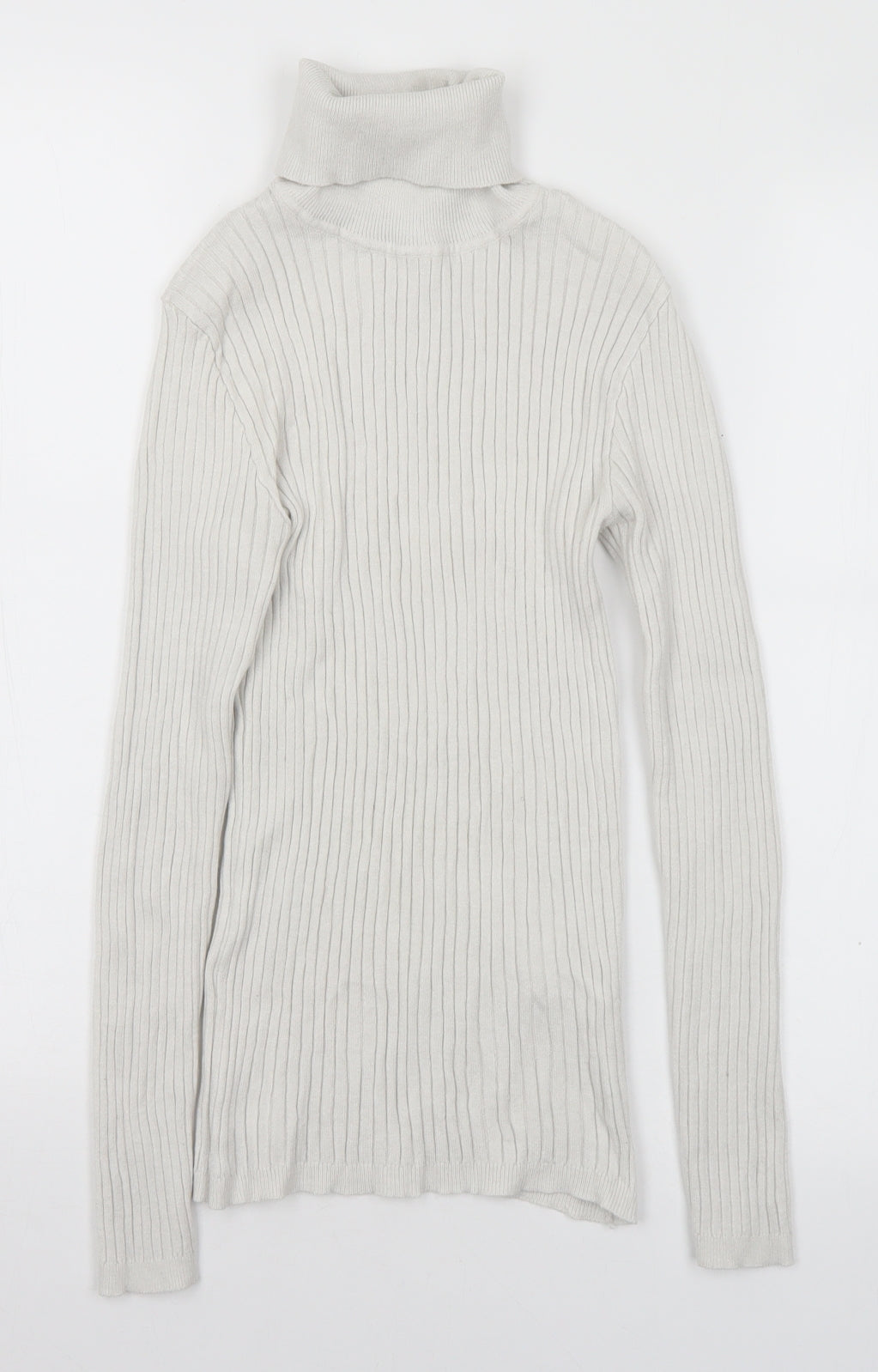 Primark Womens White Roll Neck Viscose Pullover Jumper Size 10 - 10-12