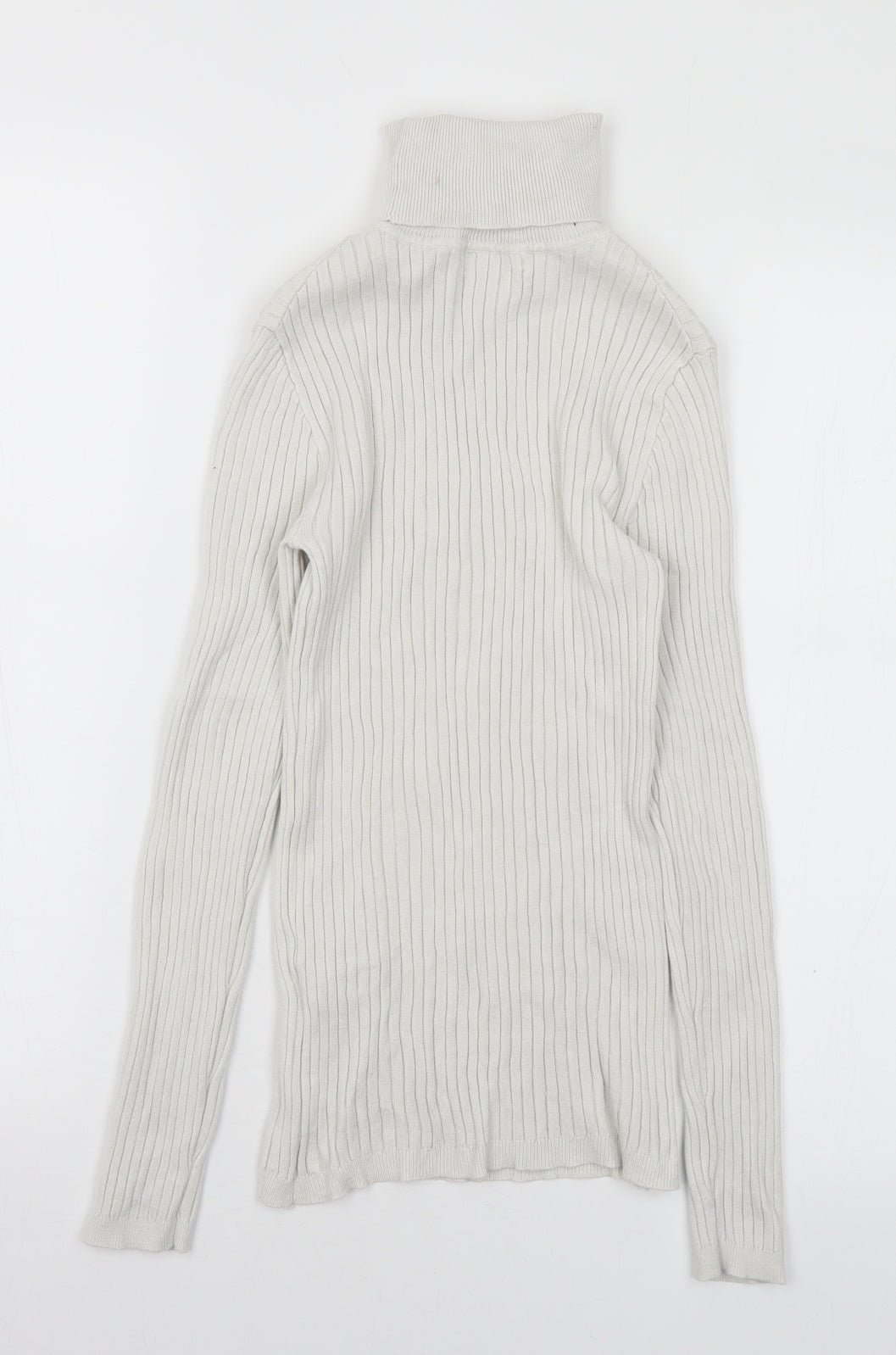Primark Womens White Roll Neck Viscose Pullover Jumper Size 10 - 10-12