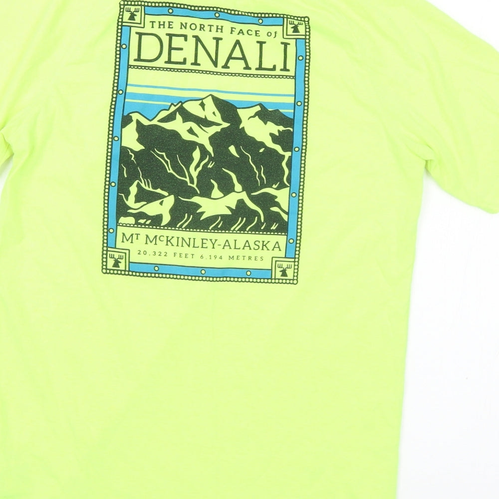 The North Face Mens Yellow Cotton T-Shirt Size XS Crew Neck