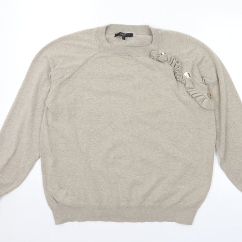 NEXT Womens Grey Crew Neck Viscose Pullover Jumper Size 14