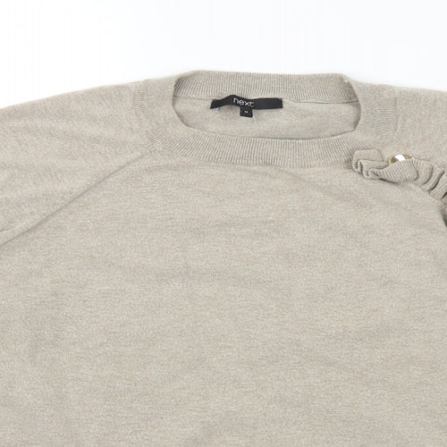 NEXT Womens Grey Crew Neck Viscose Pullover Jumper Size 14