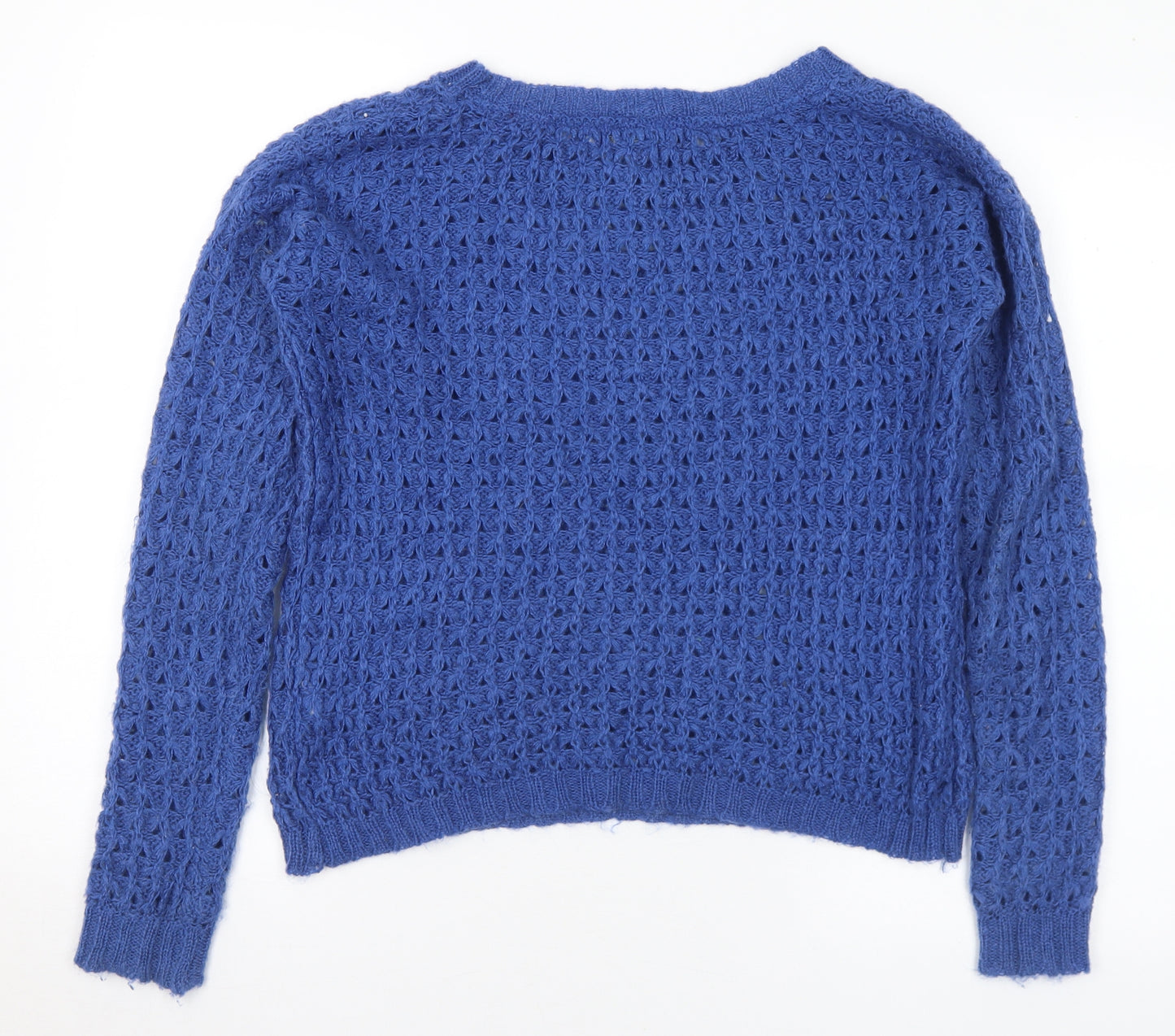 Primark Womens Blue Round Neck Acrylic Pullover Jumper Size 10