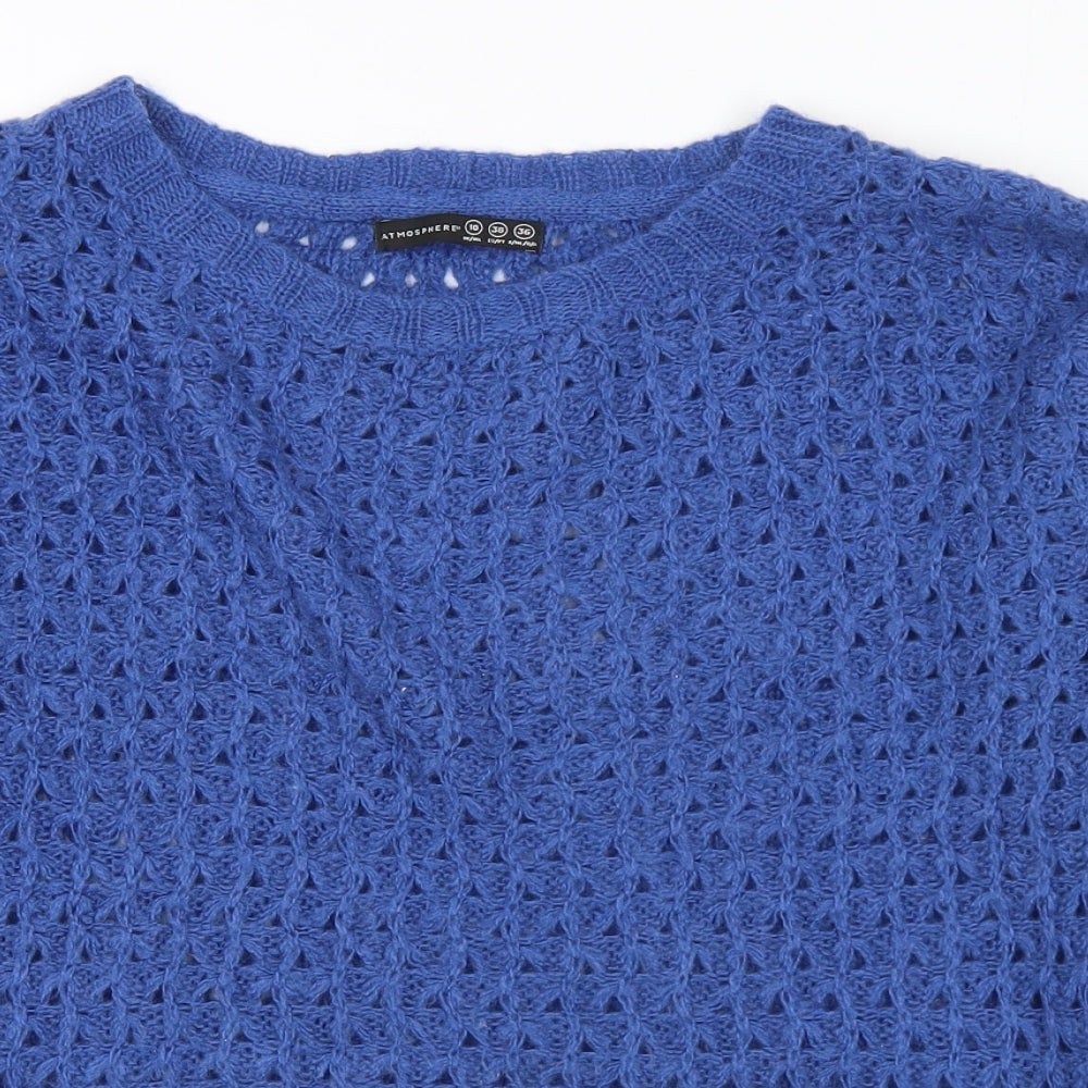 Primark Womens Blue Round Neck Acrylic Pullover Jumper Size 10