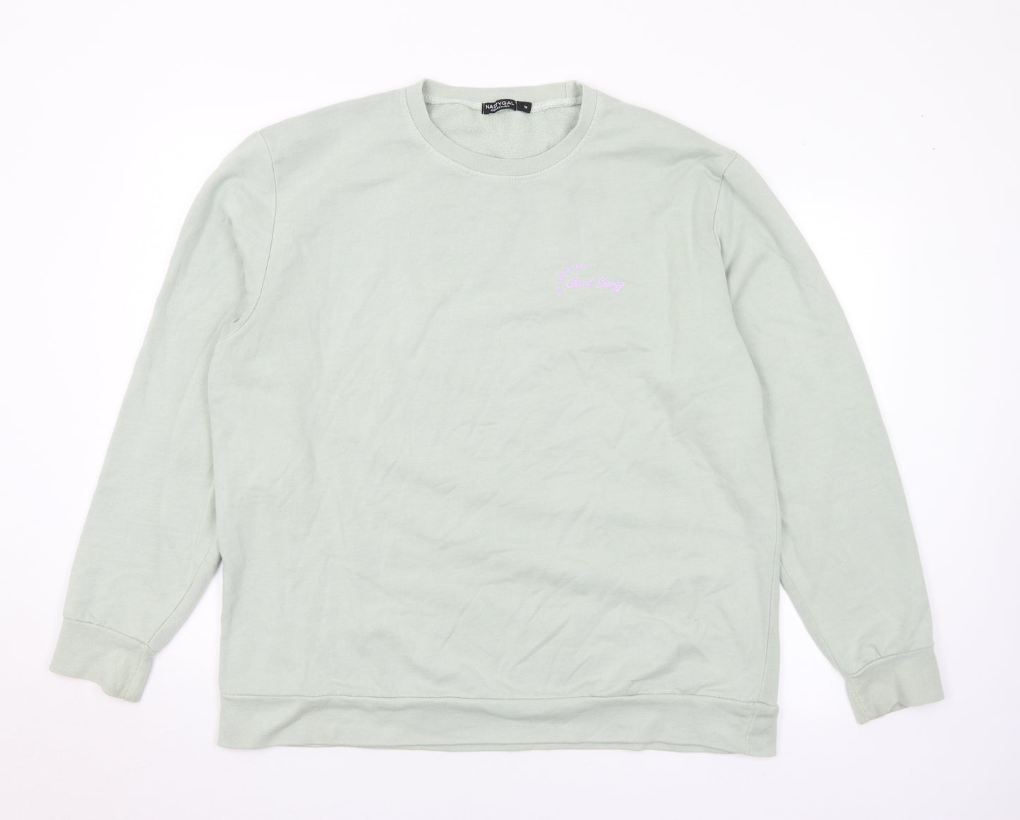 Nasty Gal Womens Green Polyester Pullover Sweatshirt Size M - Good Energy