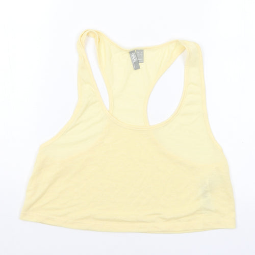 ASOS Womens Yellow Polyester Cropped Tank Size 6 Scoop Neck