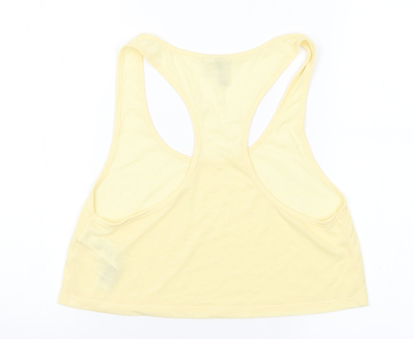 ASOS Womens Yellow Polyester Cropped Tank Size 6 Scoop Neck