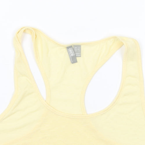 ASOS Womens Yellow Polyester Cropped Tank Size 6 Scoop Neck