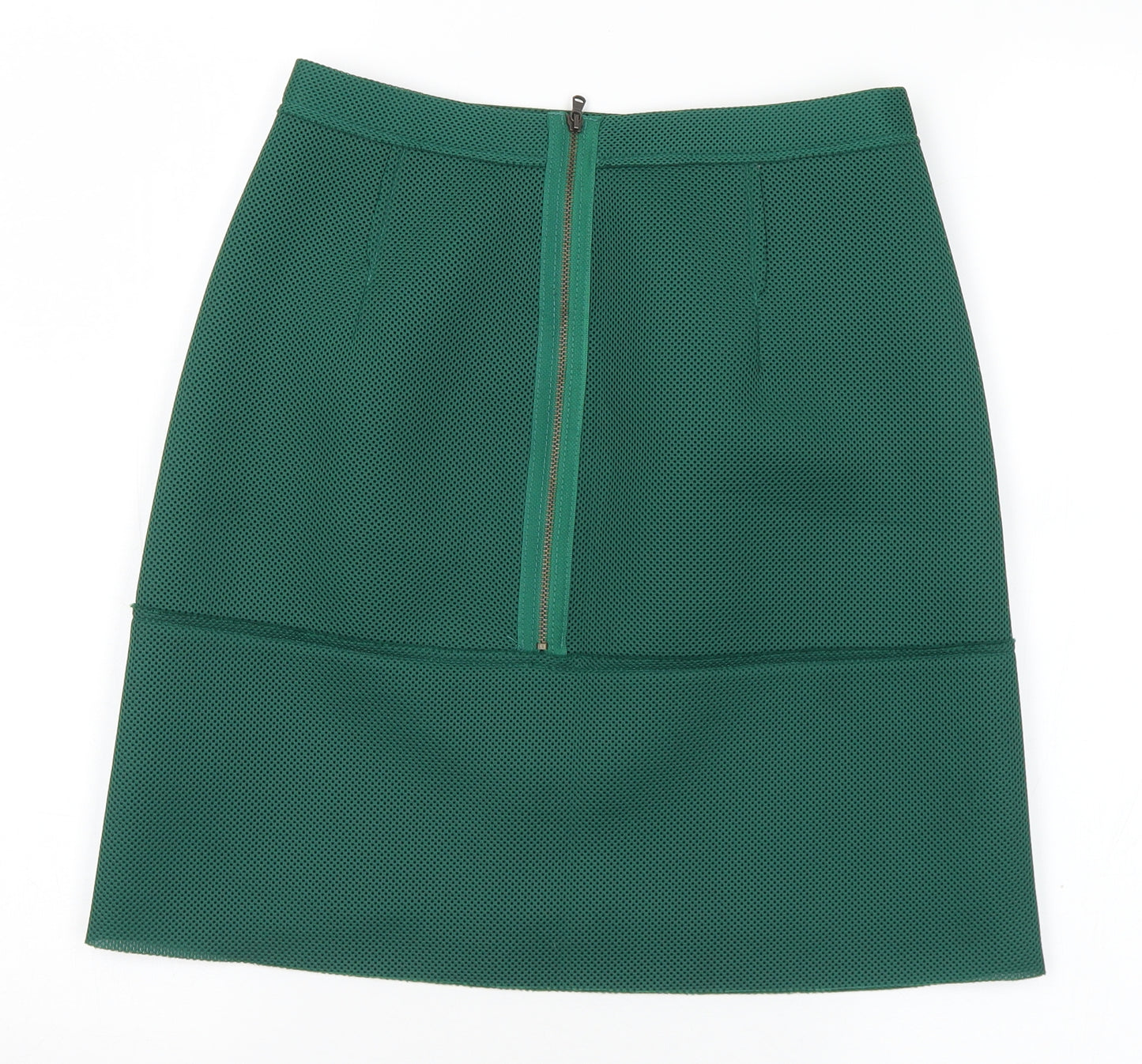 Sisley Womens Green Polyester A-Line Skirt Size 8 Zip