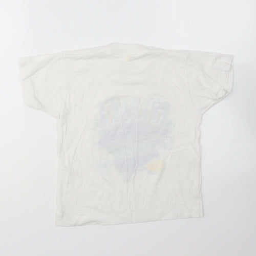 Screen Stars Boys White Cotton Basic T-Shirt Size 5-6 Years Round Neck - Friends of the sea