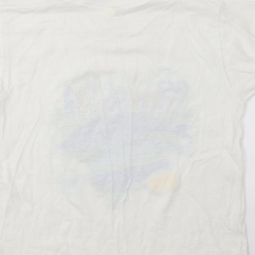 Screen Stars Boys White Cotton Basic T-Shirt Size 5-6 Years Round Neck - Friends of the sea