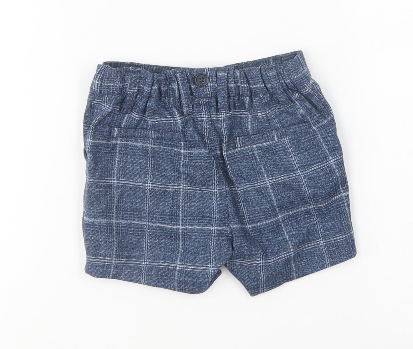 NEXT Boys Blue Plaid Polyester Cropped Trousers Size 12-18 Months