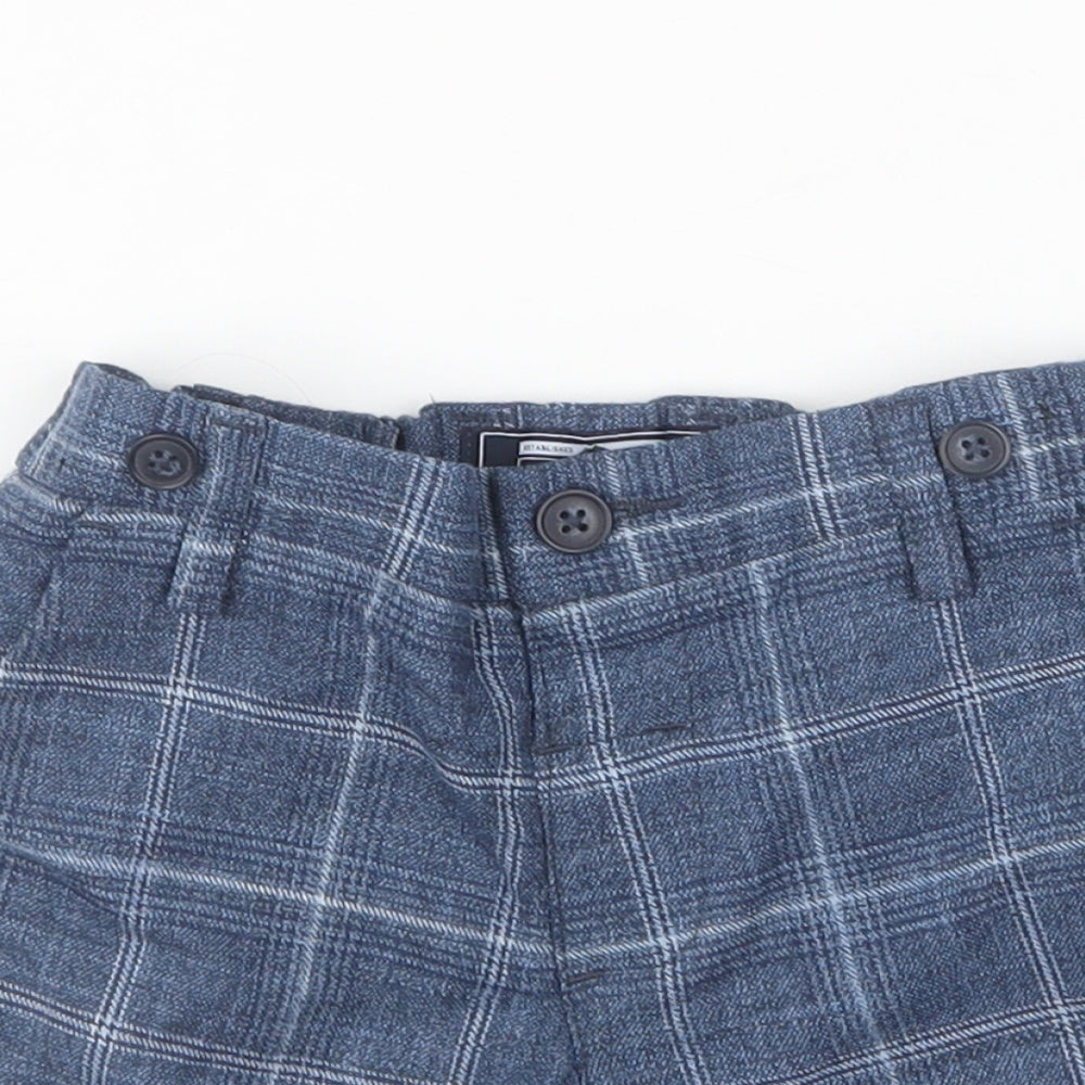NEXT Boys Blue Plaid Polyester Cropped Trousers Size 12-18 Months