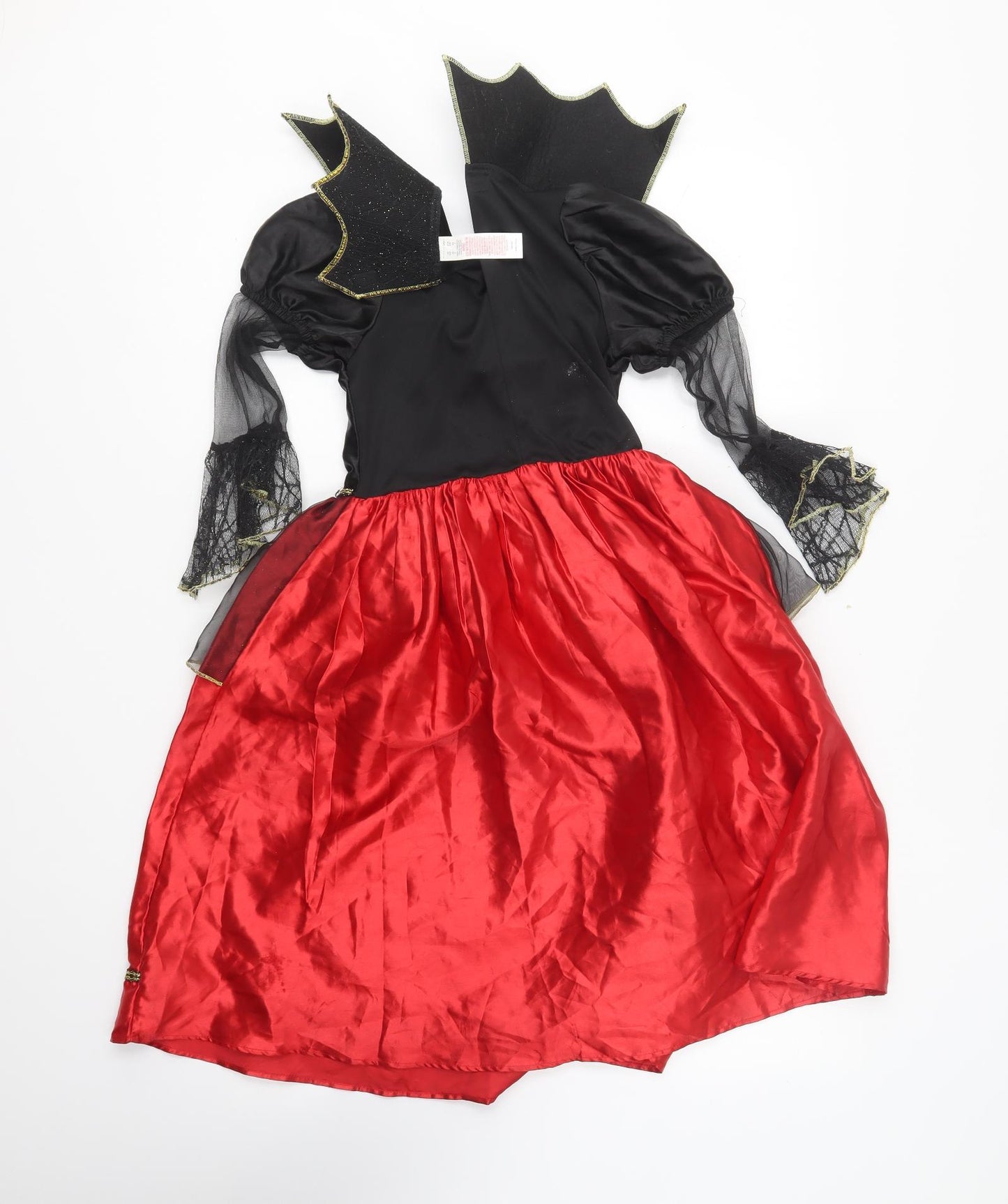 F&F Girls Red Polyester Skater Dress Size 5-6 Years Collared - Halloween costume
