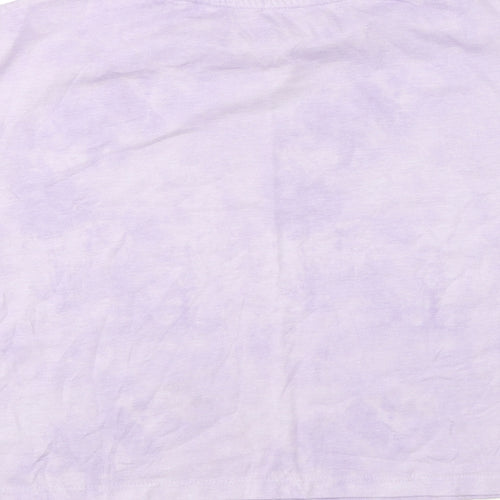 Dunnes Stores Girls Purple Polyester Cropped T-Shirt Size 10-11 Years Round Neck - Style Icon
