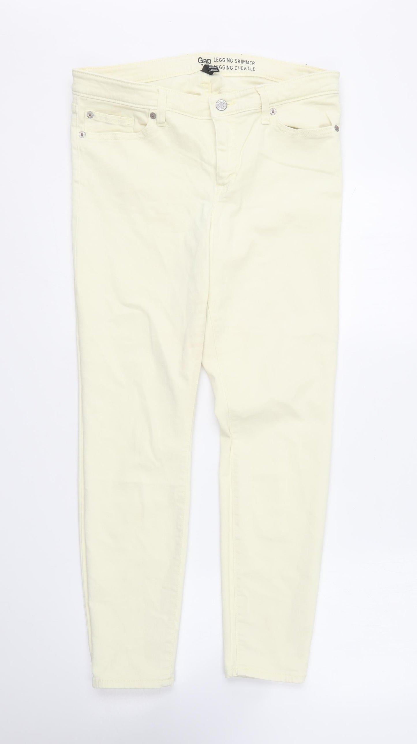 Gap Womens Yellow Cotton Jegging Leggings Size 14 L27 in