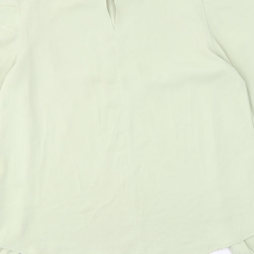 AX Paris Womens Green Polyester Basic Blouse Size 8 Round Neck