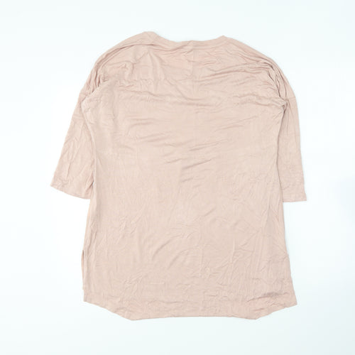 Caterina Lucchi Womens Pink Viscose Basic Blouse Size S Round Neck