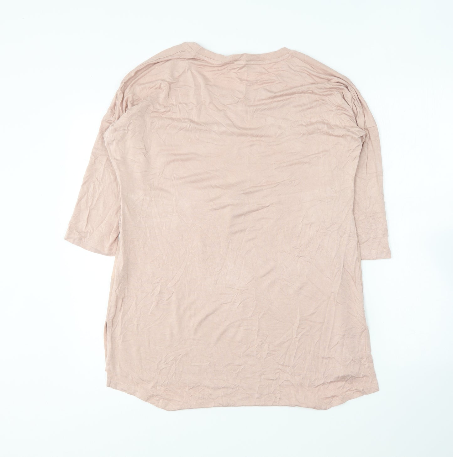Caterina Lucchi Womens Pink Viscose Basic Blouse Size S Round Neck