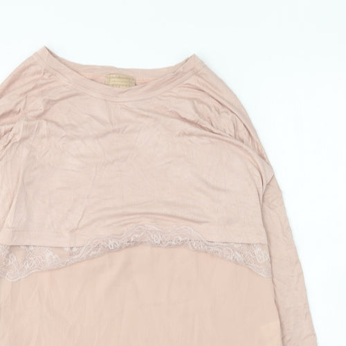 Caterina Lucchi Womens Pink Viscose Basic Blouse Size S Round Neck