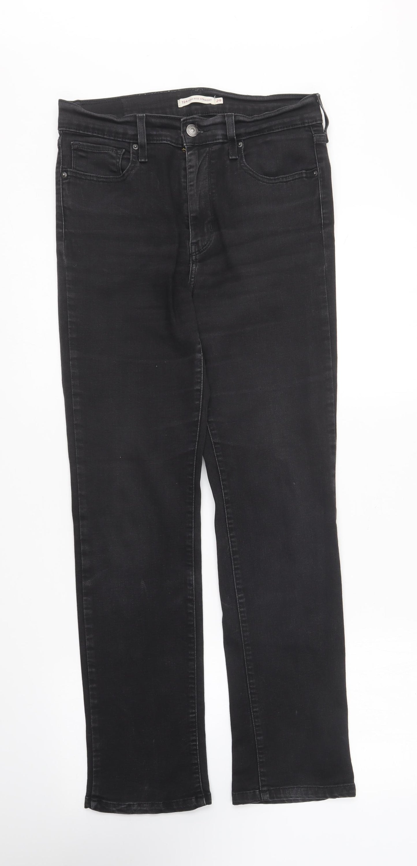 Levi's Womens Black Cotton Straight Jeans Size 29 in L29 in Regular