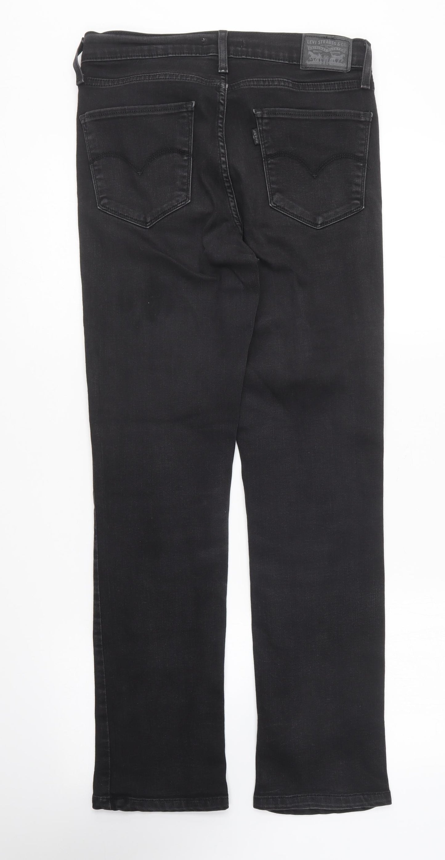 Levi's Womens Black Cotton Straight Jeans Size 29 in L29 in Regular