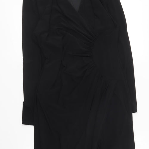 One Clark Womens Black Polyester Mini Size 12 V-Neck