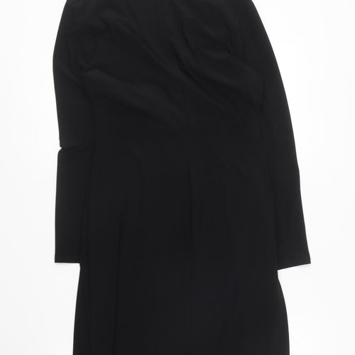 One Clark Womens Black Polyester Mini Size 12 V-Neck