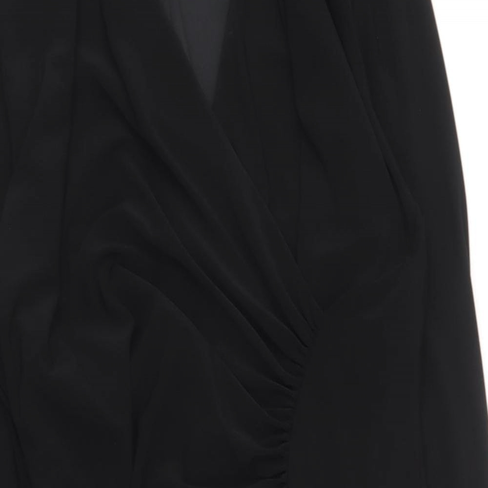 One Clark Womens Black Polyester Mini Size 12 V-Neck