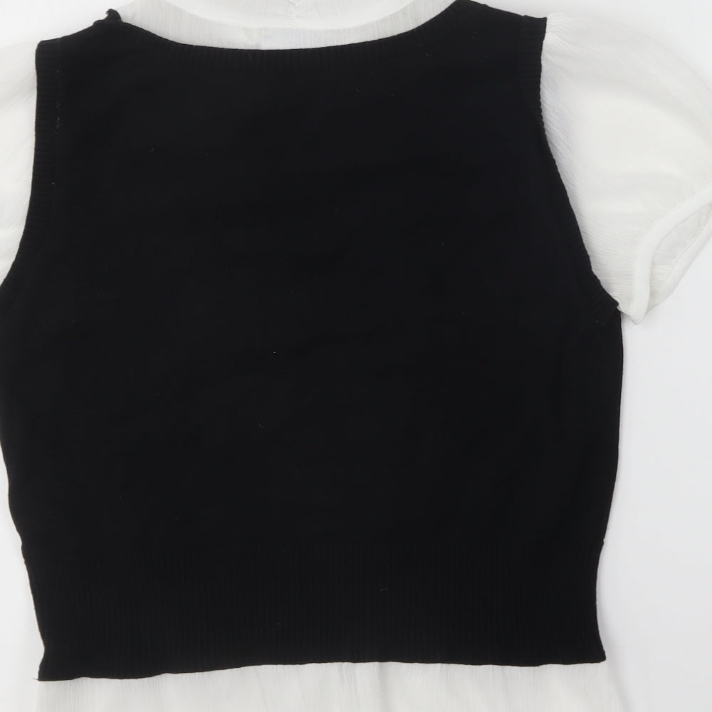 Hot Options Womens Black Cotton Basic Blouse Size 16 Collared