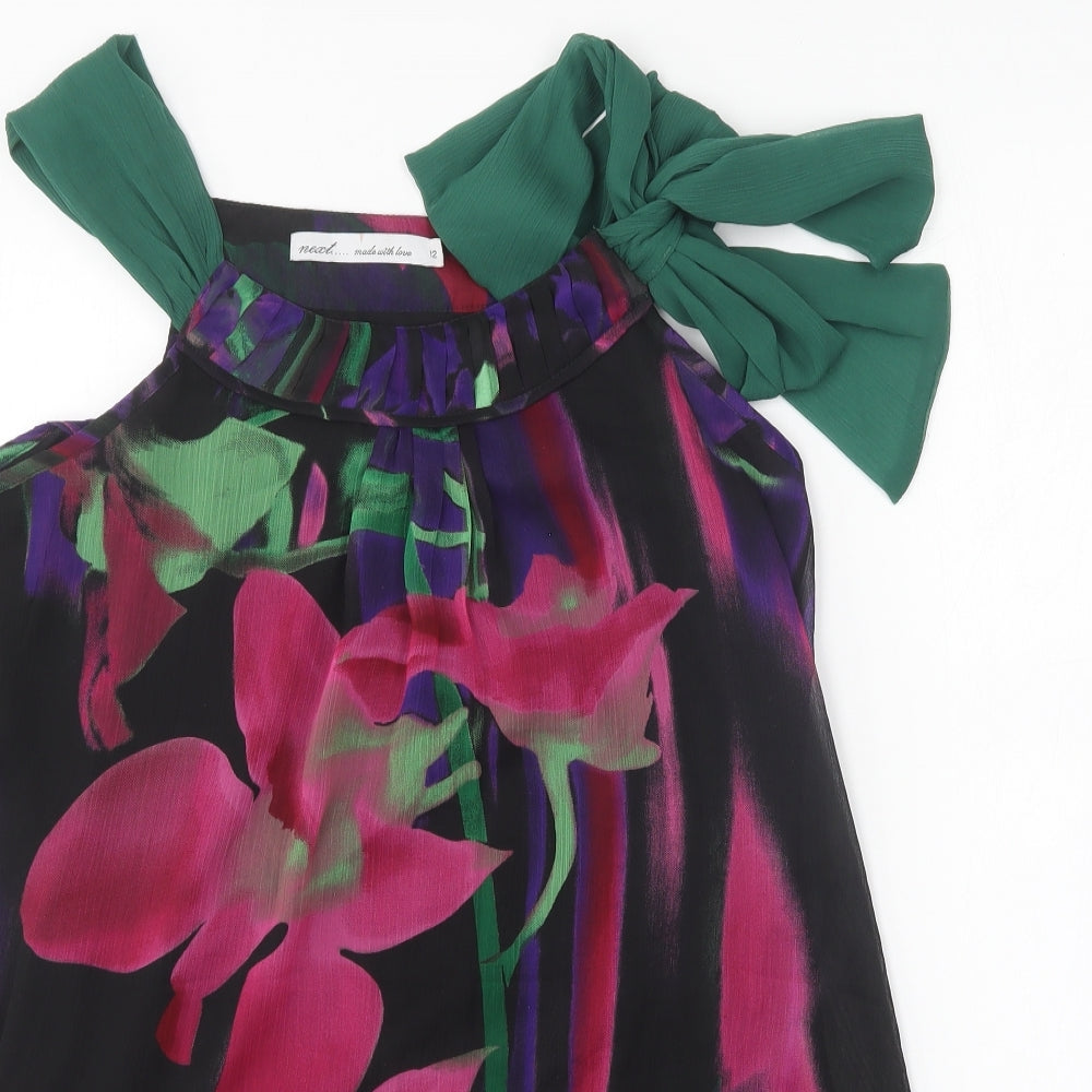 NEXT Womens Multicoloured Polyester Basic Blouse Size 12 Round Neck