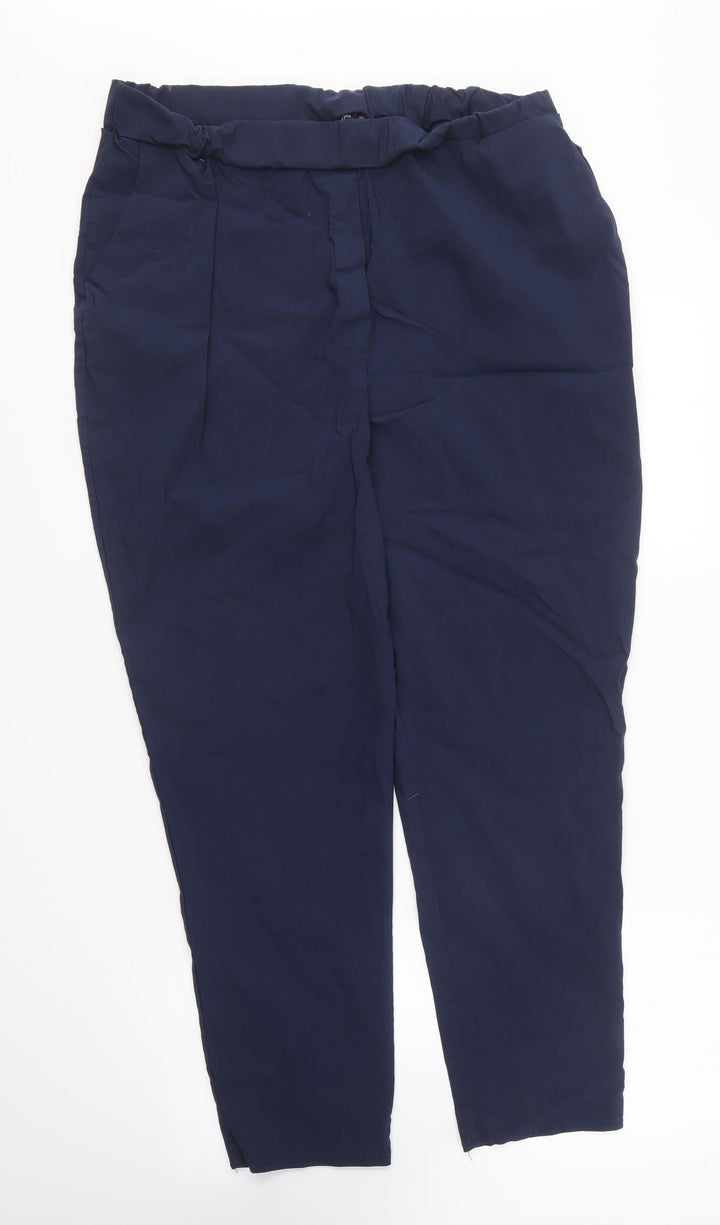 Boohoo Womens Blue Polyester Trousers Size 20 L26 in Regular