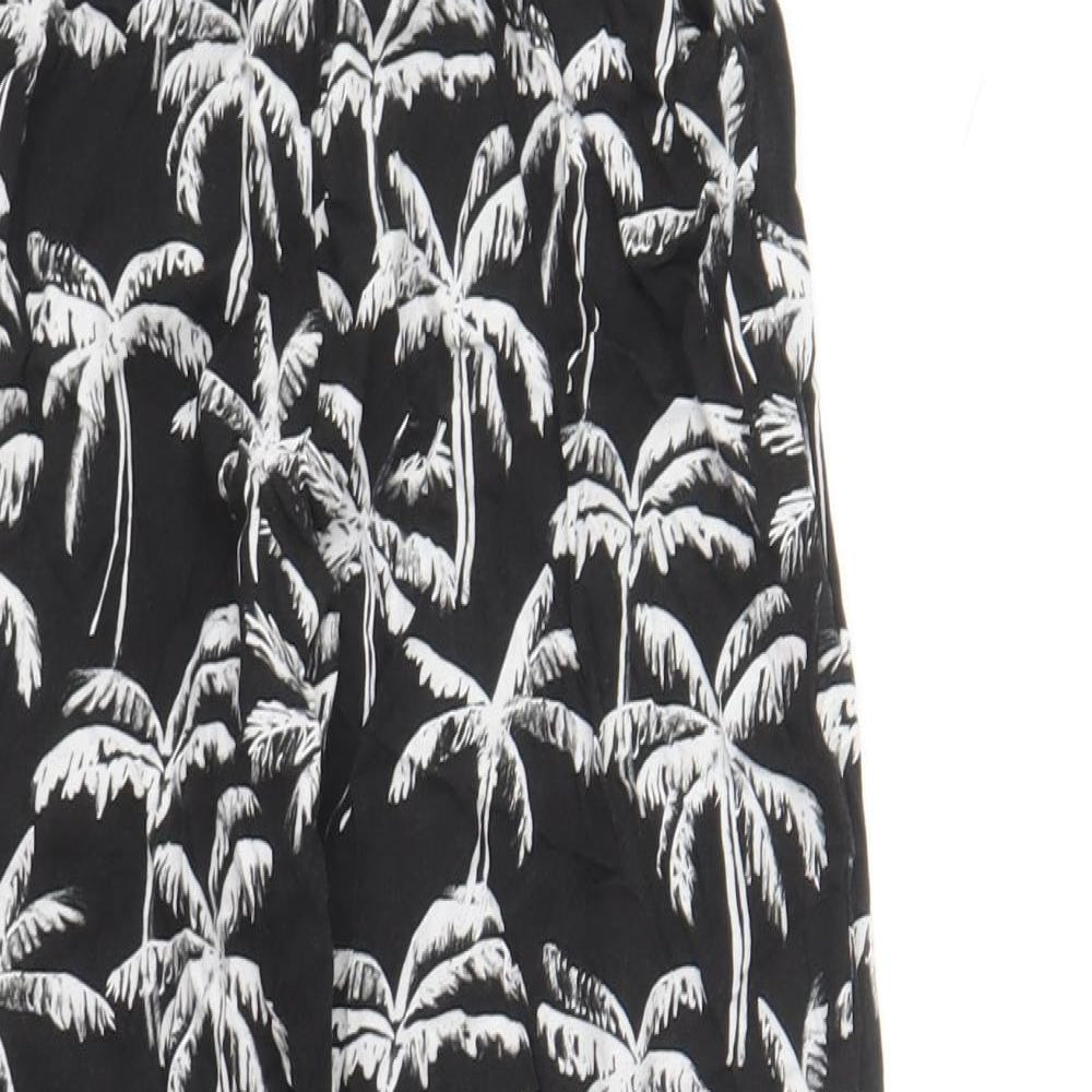 H&M Girls Black Geometric Viscose Jogger Trousers Size 11-12 Years Regular