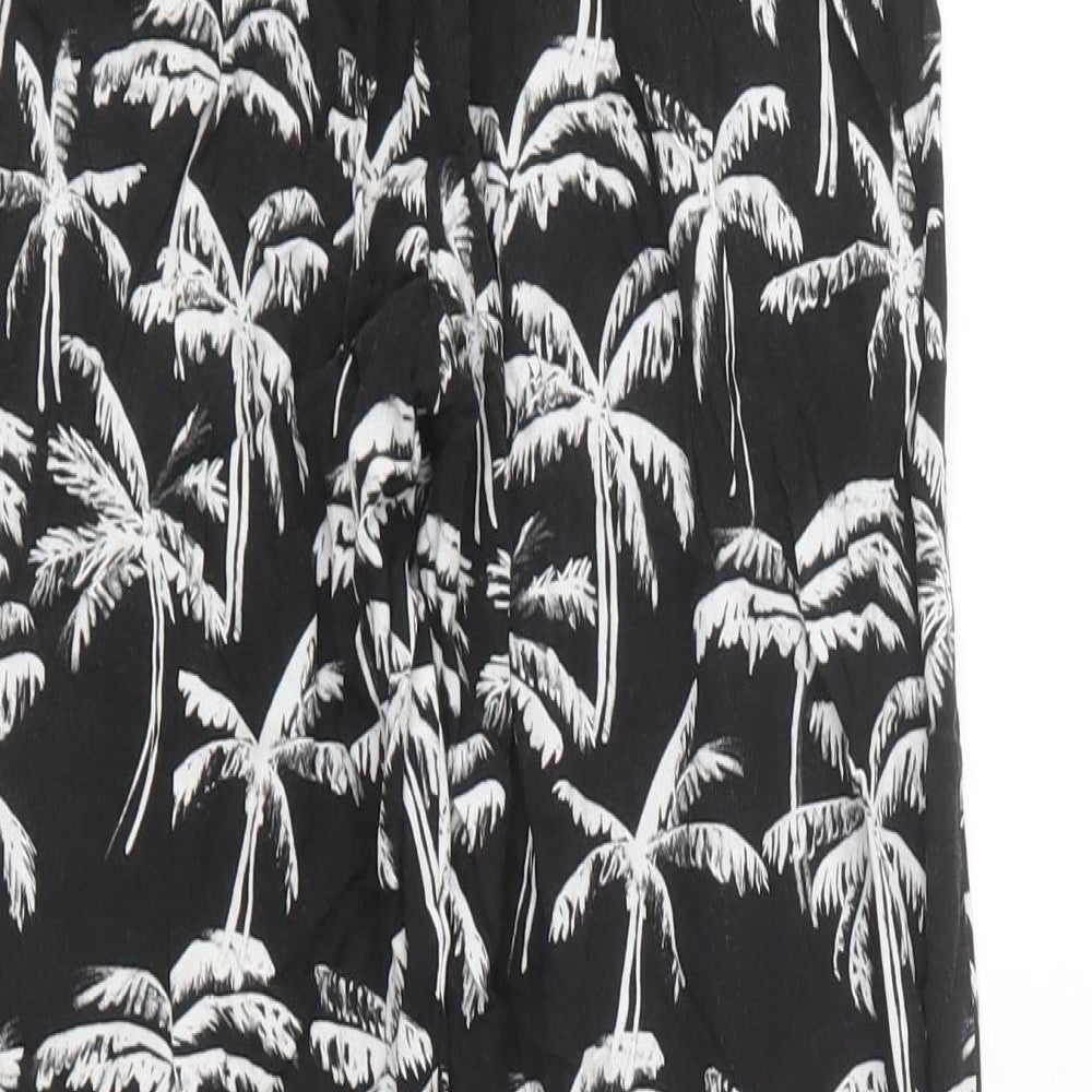 H&M Girls Black Geometric Viscose Jogger Trousers Size 11-12 Years Regular