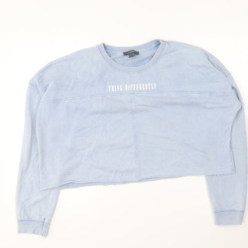 Primark Womens Blue Round Neck Cotton Pullover Jumper Size XL