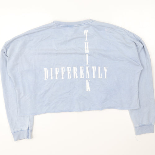 Primark Womens Blue Round Neck Cotton Pullover Jumper Size XL