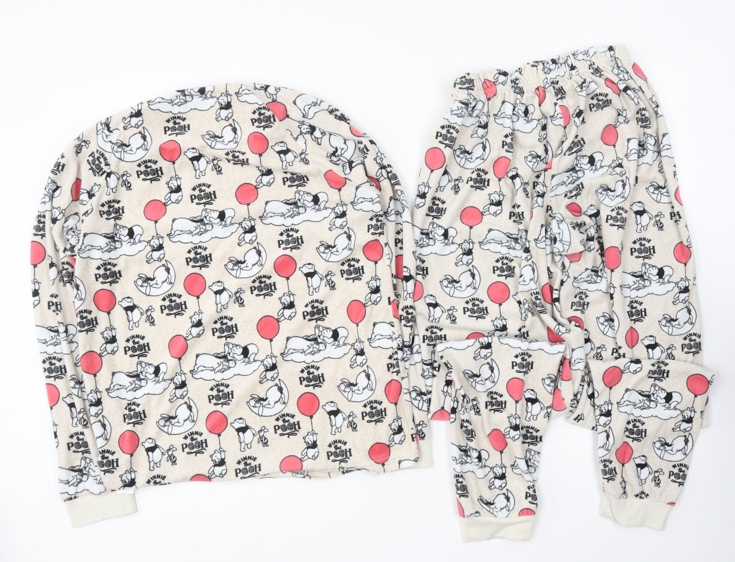 Primark Womens Multicoloured Geometric Polyester Top Pyjama Set Size 8 - Winnie The Pooh