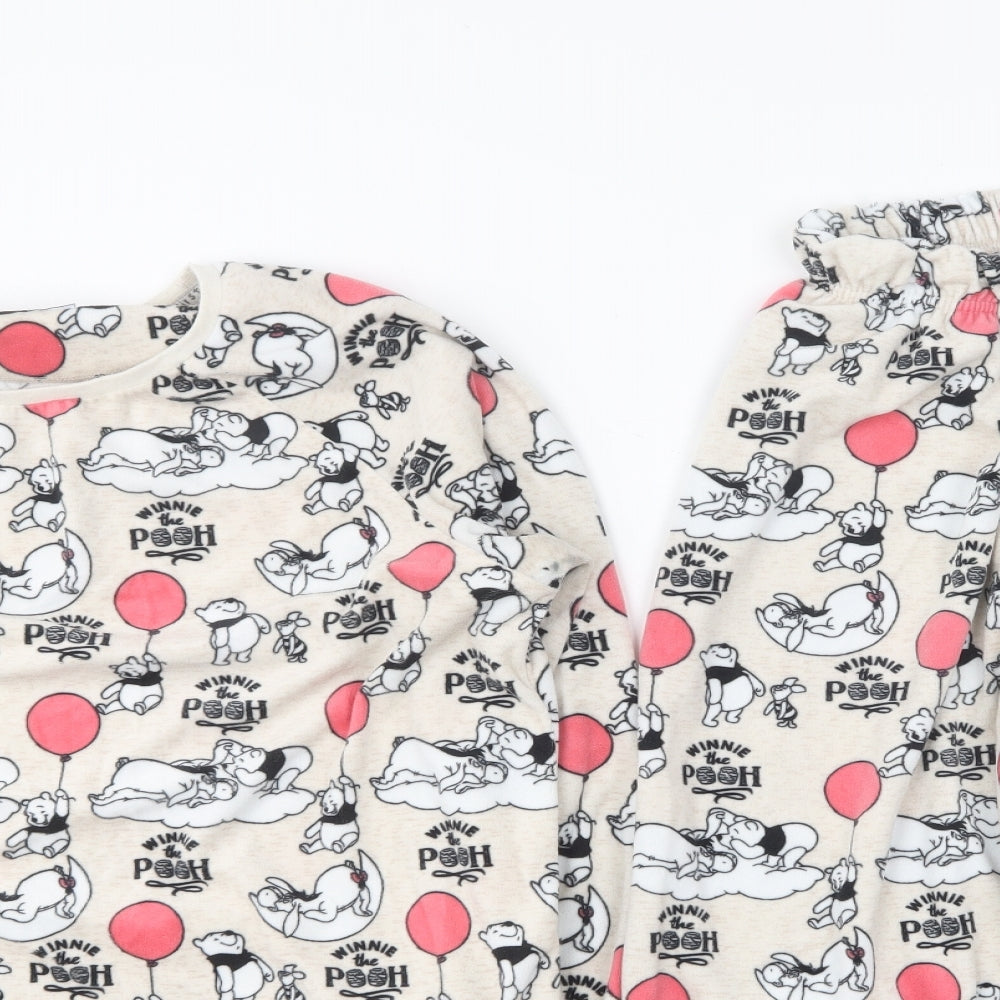 Primark Womens Multicoloured Geometric Polyester Top Pyjama Set Size 8 - Winnie The Pooh