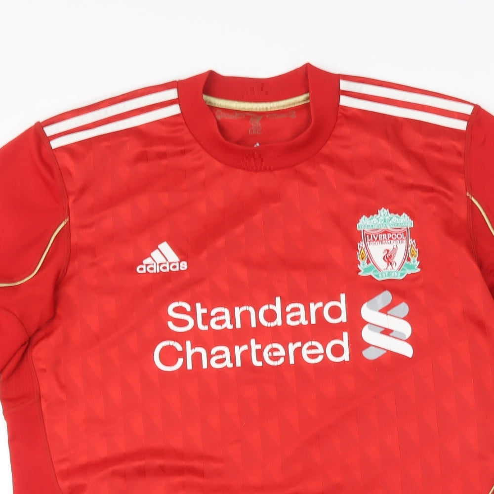 adidas Mens Red Polyester T-Shirt Size M Round Neck - Liverpool LFC