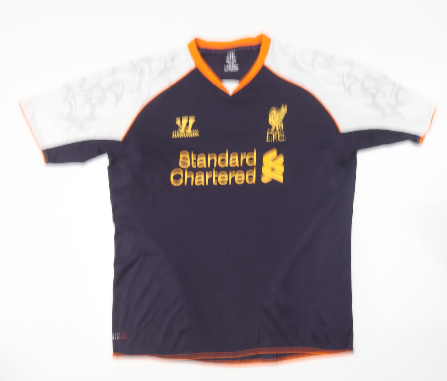 Warrior Mens Blue Polyester T-Shirt Size L V-Neck - Liverpool LFC