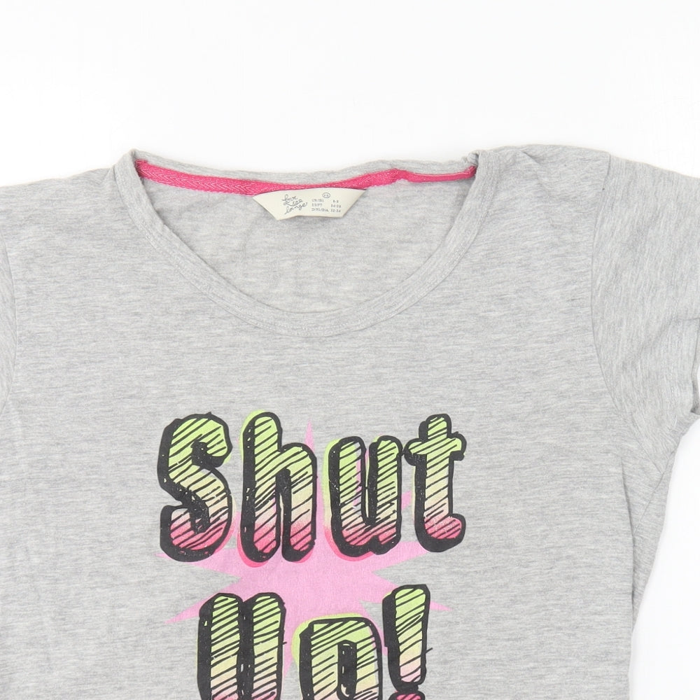 Primark Womens Grey Cotton Basic T-Shirt Size 6 Round Neck