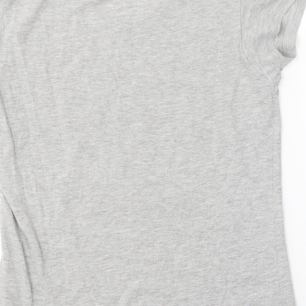 Primark Womens Grey Cotton Basic T-Shirt Size 6 Round Neck