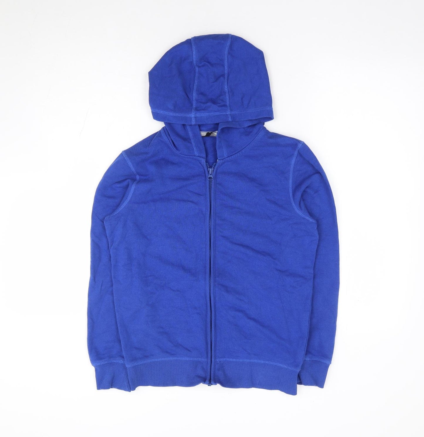 George Boys Blue Polyester Full Zip Hoodie Size 10-11 Years Zip