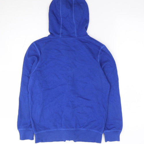 George Boys Blue Polyester Full Zip Hoodie Size 10-11 Years Zip