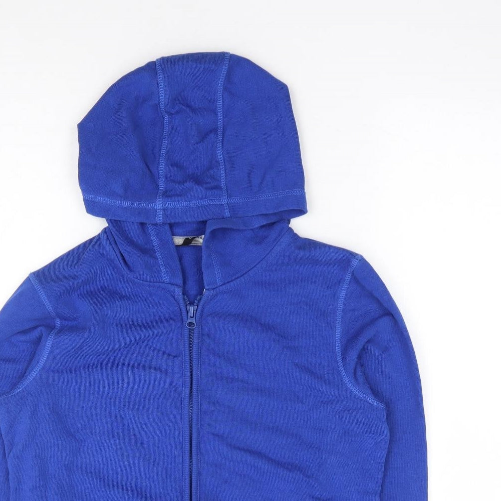 George Boys Blue Polyester Full Zip Hoodie Size 10-11 Years Zip